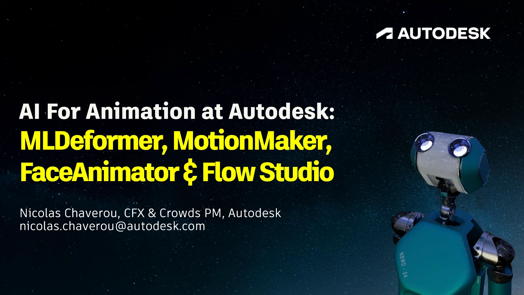 Présentation : AI For Animation - Nicolas Chaverou - RADI-RAF2025